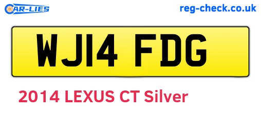WJ14FDG are the vehicle registration plates.
