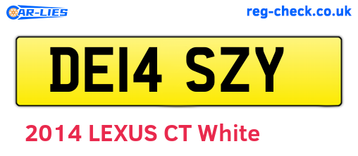 DE14SZY are the vehicle registration plates.