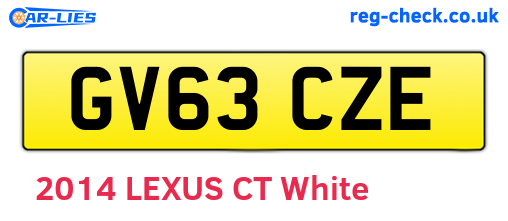 GV63CZE are the vehicle registration plates.