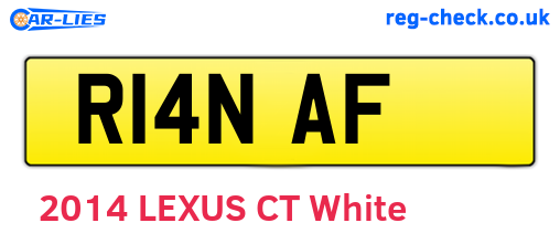 R14NAF are the vehicle registration plates.