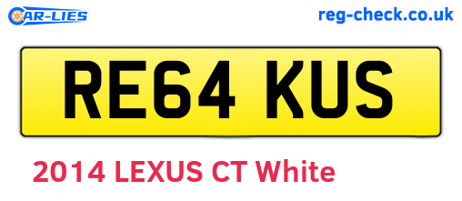 RE64KUS are the vehicle registration plates.