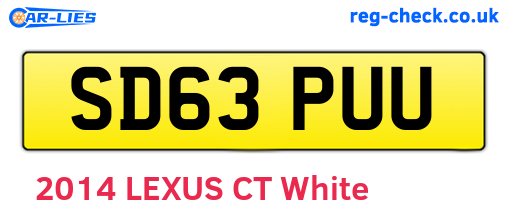 SD63PUU are the vehicle registration plates.