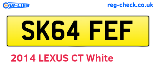 SK64FEF are the vehicle registration plates.