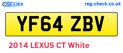 YF64ZBV are the vehicle registration plates.
