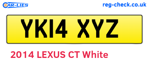 YK14XYZ are the vehicle registration plates.