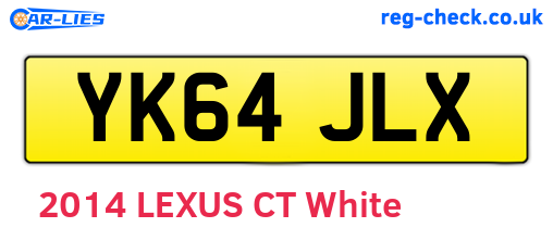 YK64JLX are the vehicle registration plates.