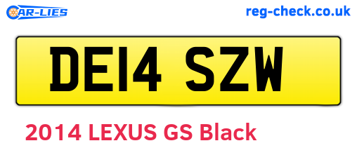 DE14SZW are the vehicle registration plates.