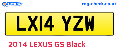LX14YZW are the vehicle registration plates.