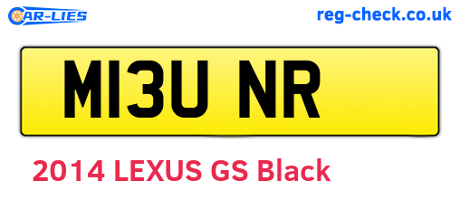 M13UNR are the vehicle registration plates.