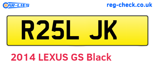R25LJK are the vehicle registration plates.