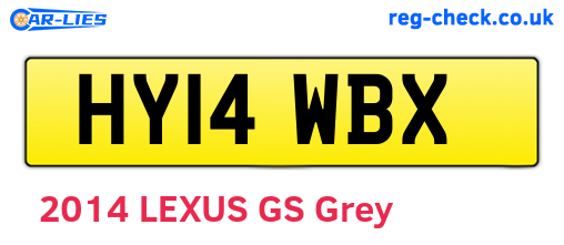 HY14WBX are the vehicle registration plates.