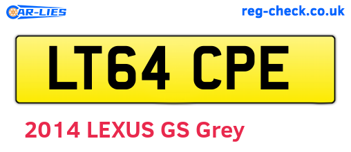 LT64CPE are the vehicle registration plates.
