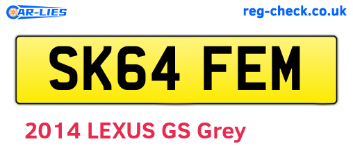 SK64FEM are the vehicle registration plates.