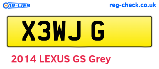 X3WJG are the vehicle registration plates.