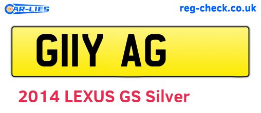 G11YAG are the vehicle registration plates.