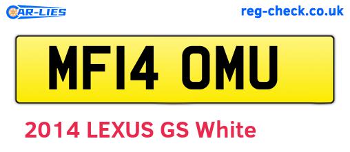 MF14OMU are the vehicle registration plates.