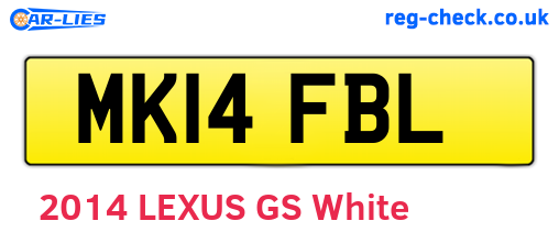 MK14FBL are the vehicle registration plates.