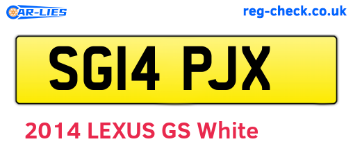 SG14PJX are the vehicle registration plates.