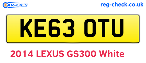 KE63OTU are the vehicle registration plates.