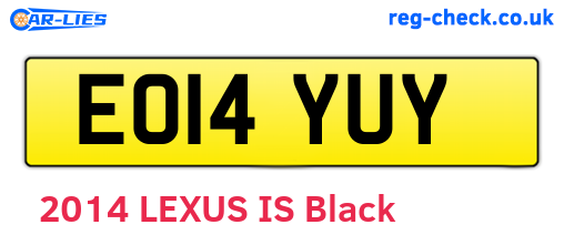 EO14YUY are the vehicle registration plates.