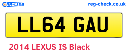LL64GAU are the vehicle registration plates.