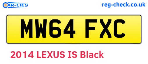 MW64FXC are the vehicle registration plates.