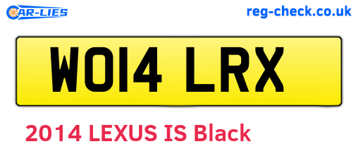 WO14LRX are the vehicle registration plates.