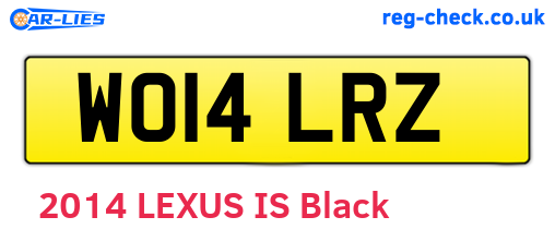 WO14LRZ are the vehicle registration plates.