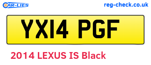 YX14PGF are the vehicle registration plates.