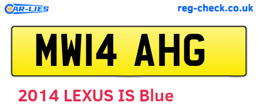 MW14AHG are the vehicle registration plates.