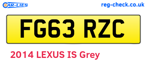 FG63RZC are the vehicle registration plates.