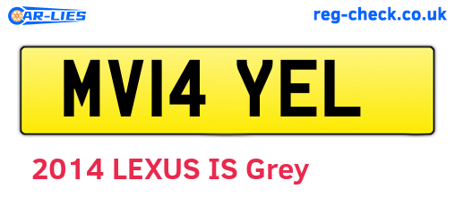 MV14YEL are the vehicle registration plates.