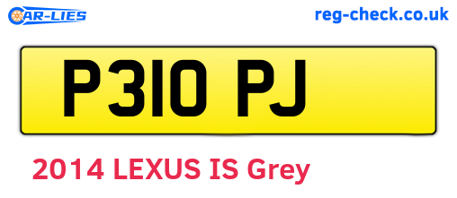 P31OPJ are the vehicle registration plates.