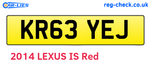 KR63YEJ are the vehicle registration plates.