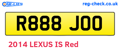 R888JOO are the vehicle registration plates.