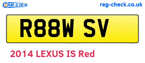 R88WSV are the vehicle registration plates.
