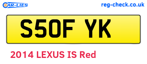 S50FYK are the vehicle registration plates.