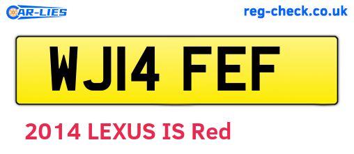WJ14FEF are the vehicle registration plates.