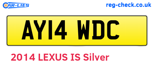 AY14WDC are the vehicle registration plates.