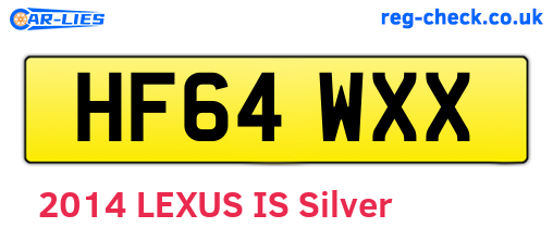 HF64WXX are the vehicle registration plates.