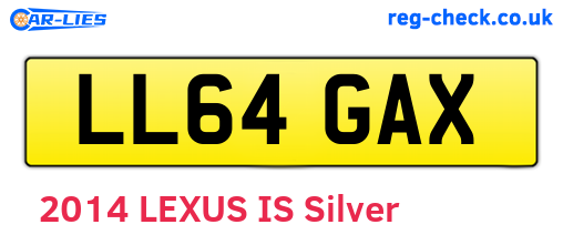 LL64GAX are the vehicle registration plates.