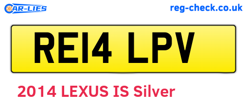 RE14LPV are the vehicle registration plates.