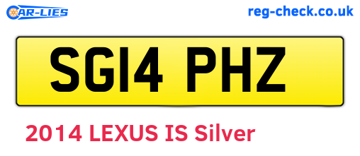 SG14PHZ are the vehicle registration plates.