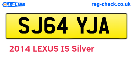SJ64YJA are the vehicle registration plates.