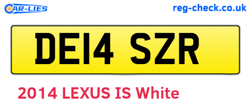 DE14SZR are the vehicle registration plates.