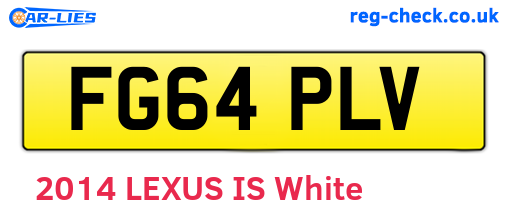 FG64PLV are the vehicle registration plates.