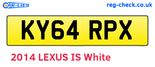 KY64RPX are the vehicle registration plates.