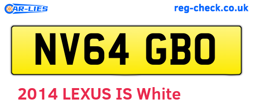 NV64GBO are the vehicle registration plates.