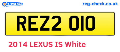 REZ2010 are the vehicle registration plates.