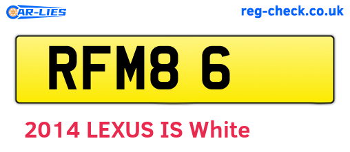 RFM86 are the vehicle registration plates.